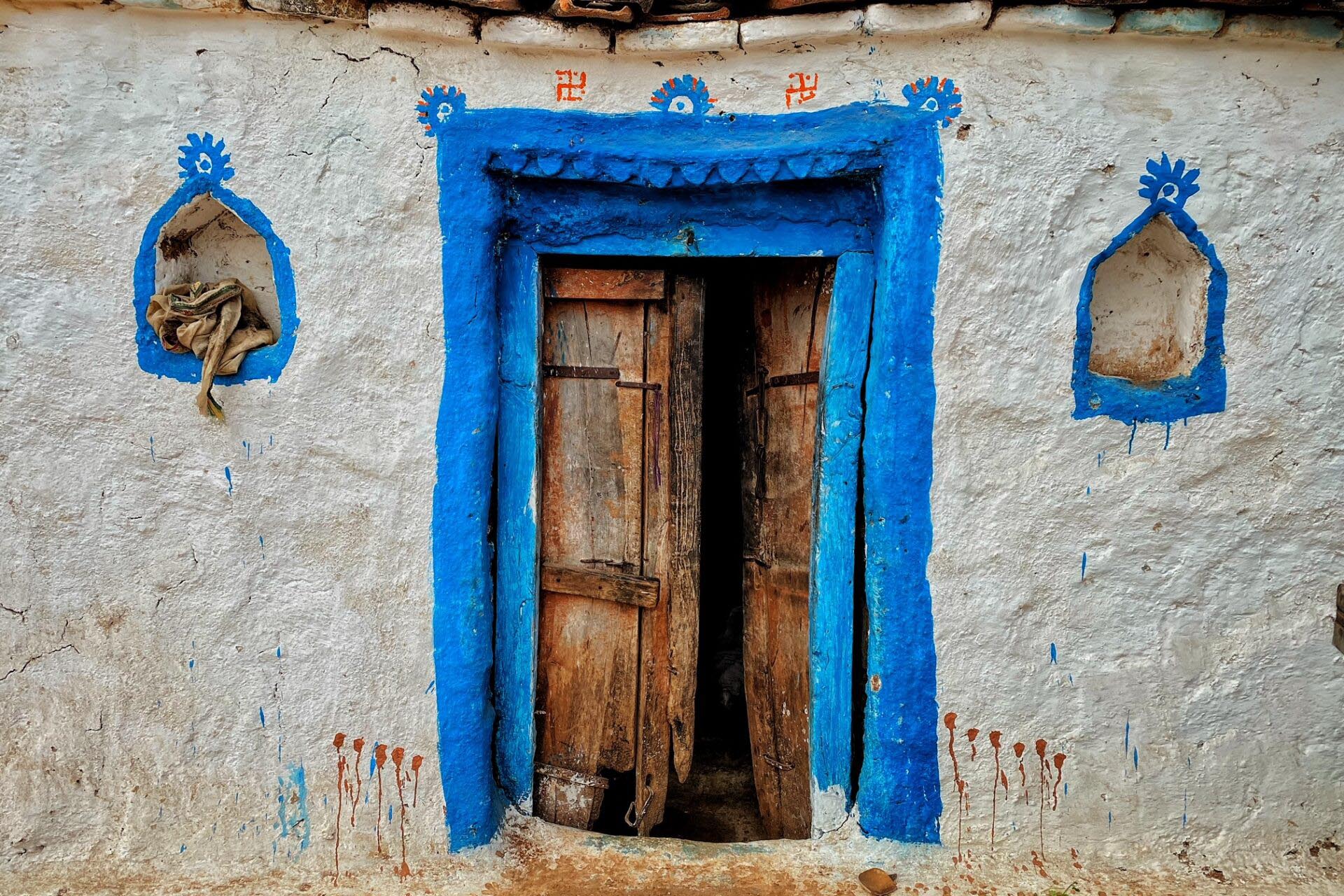 Samsara Roads Colorful door in typical north India guesthouse Samsara Roads Colorful door in typical north India guesthouse